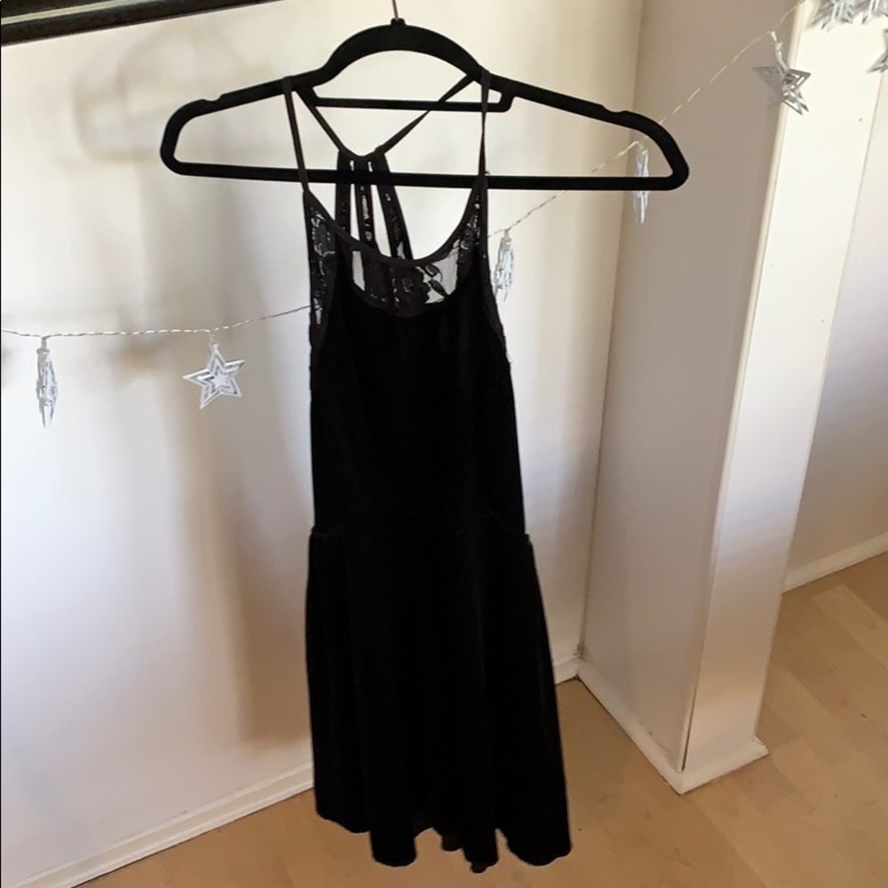 Black velvet dress
